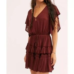 Free People Beach Harper Tiered Mini Dress Size S
